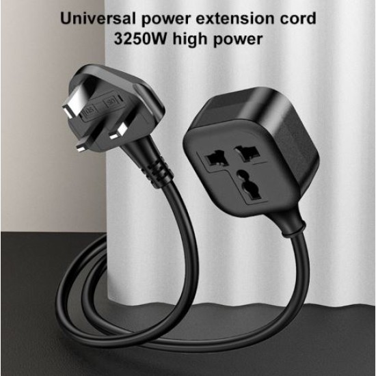 Yesido MC30 UK Plug to Universal Plug Power Extension Cable, Length: 0.25m