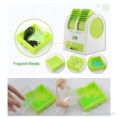 Mini Air Cooler Fan Usb Battery Operated Portable Air Conditioner - Green