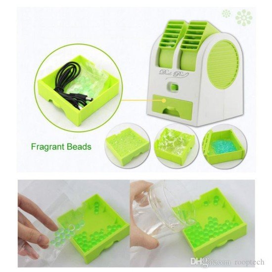 Mini Air Cooler Fan Usb Battery Operated Portable Air Conditioner - Green